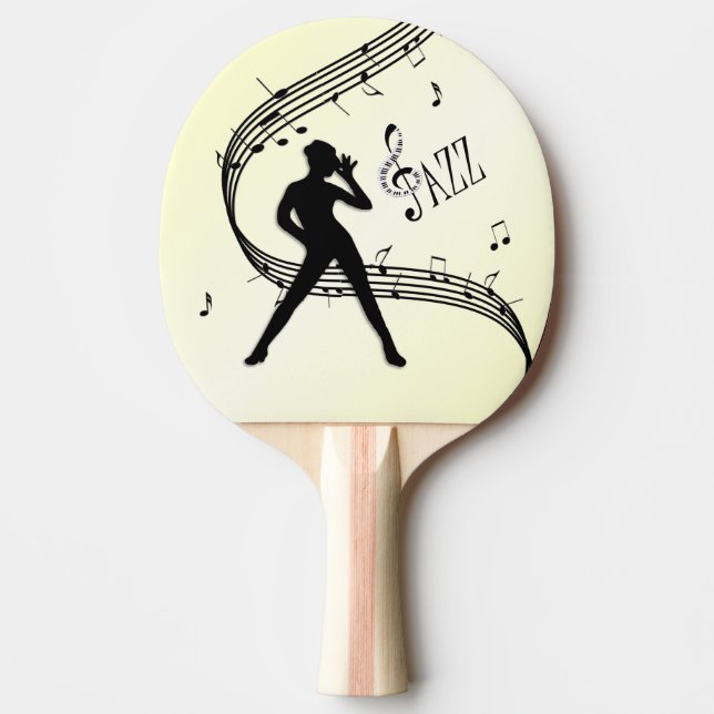 Jazzdans gul musik pingisracket (Framsidan)