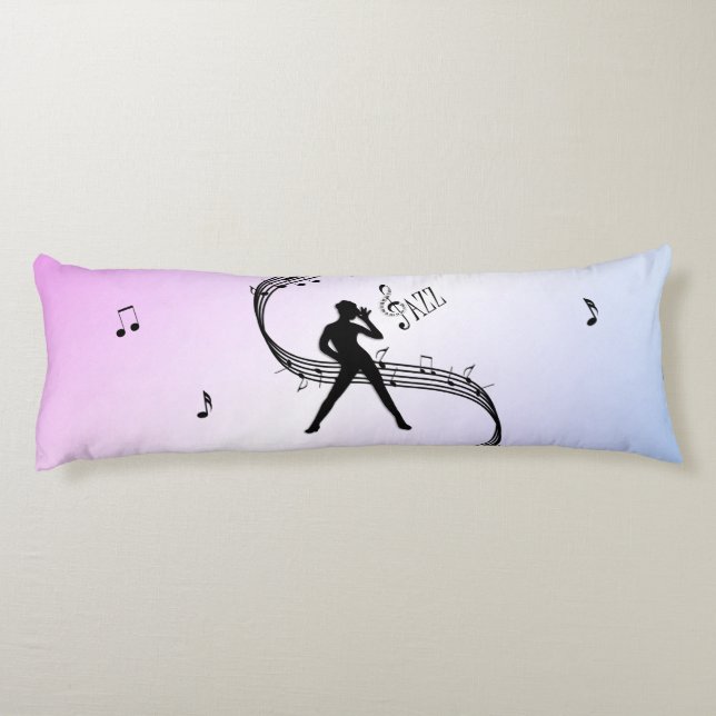 Jazzdans lila musik kroppskudde (Baksidan)
