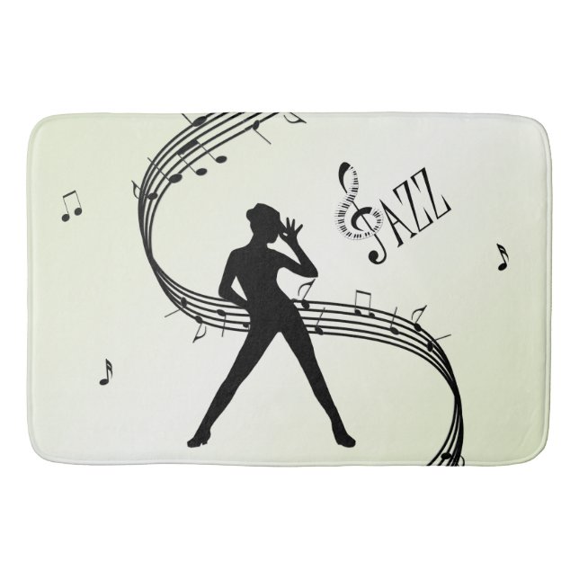 Jazzdans Ljus Oliv Musik Badrumsmatta (Framsidan)