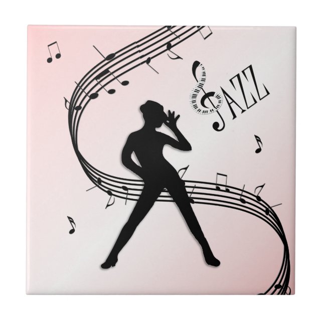 Jazzdans Rosa Keramisk Kakel (Framsidan)