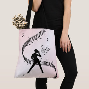 Jazzdans Rosa Musik Shoppingväska Tygkasse