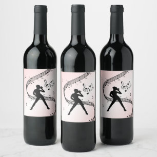 Jazzdans Rosa Musik Vin Etikett