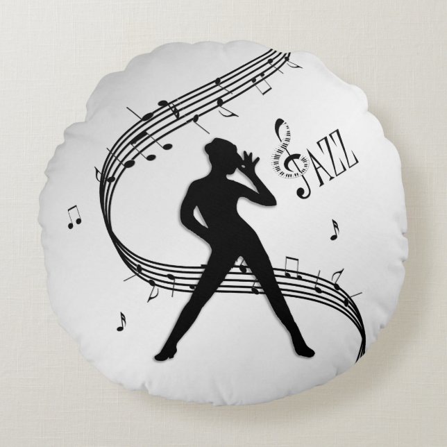 Jazzdans Silver Rund Kudde (Framsidan)
