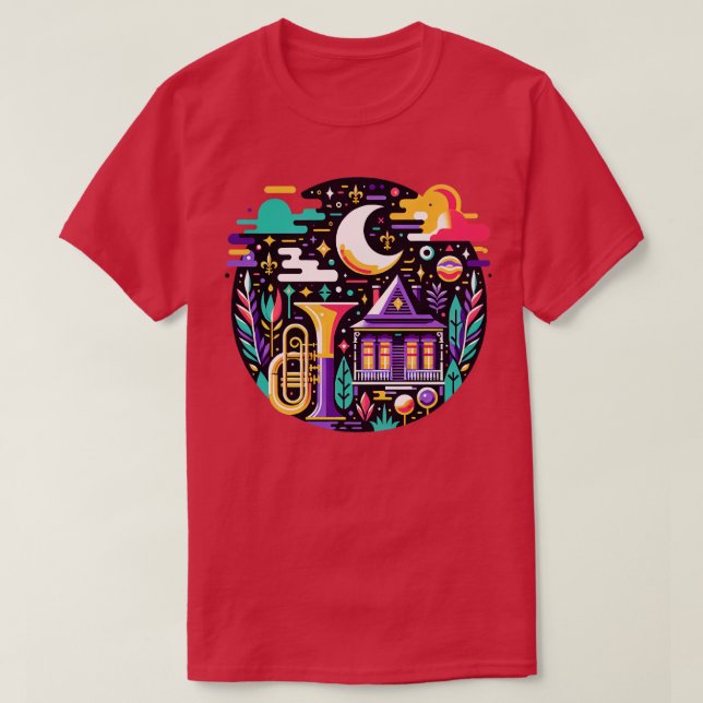 Jazzfest New Orleans TShirt T Shirt (Design framsida)