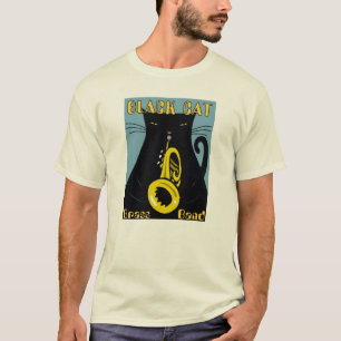 Jazzfestival, svarta katter t-shirt