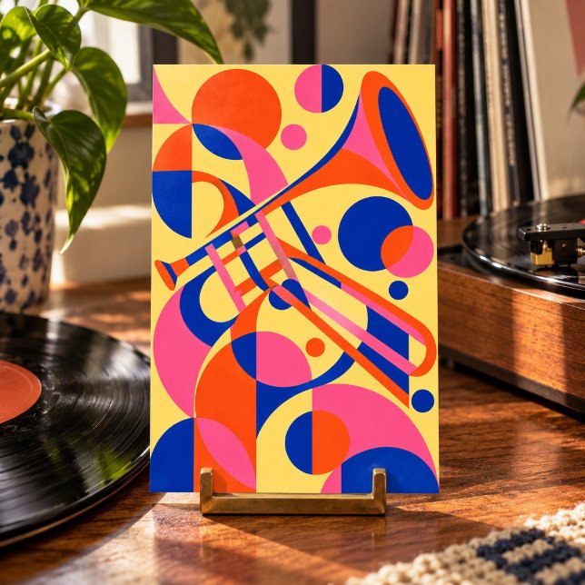 Jazzformer vid middagstid Konsttryck Poster (4 x 6 inch unframed semi-gloss print. Flat printed artwork. Styled scene; props not included.)