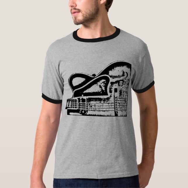 Jazzgitarr: Fördjupningen förkroppsligar Archtop Tee Shirt (Framsida)