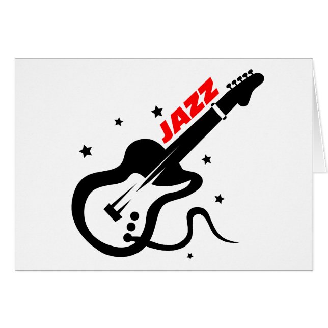 Jazzgitarr Hälsningskort (Framsidan Horizontal)