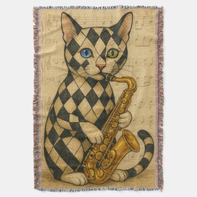 Jazzkatten Filt (Framsidan Vertikal)