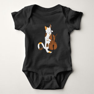 Jazzkatten leker den upprätta basen - musikergåv t shirt