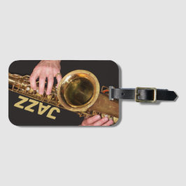 Jazzman Plutgående Guld Saxophone Bagagebricka