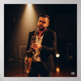 Jazzman Saxophone Player Poster