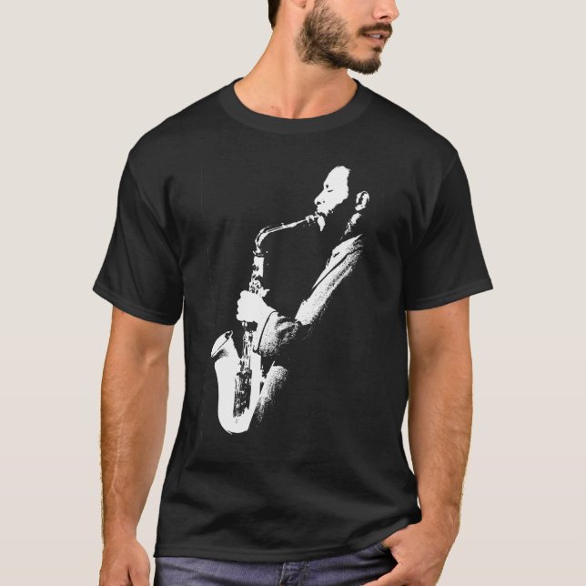 Jazzman - Saxophone Player T Shirt (Framsida)