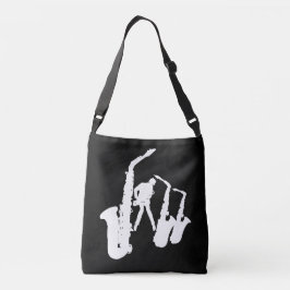 Jazzman White saxophonist Sax Black Bag Axelväska