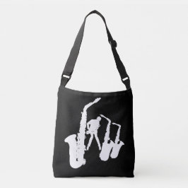 Jazzman White saxophonist Sax Black Bag Axelväska