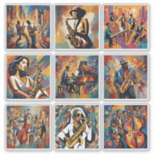 Jazzmusik konstdekal samling