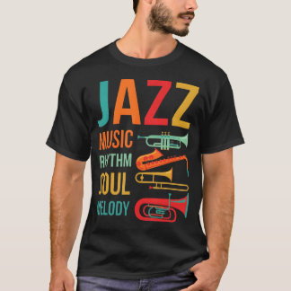 Jazzmusik Rytm Själ Melodi Retroinstrument T Shirt
