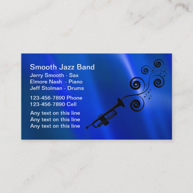 Jazzmusikbandvisitkortar Visitkort (Framsida)