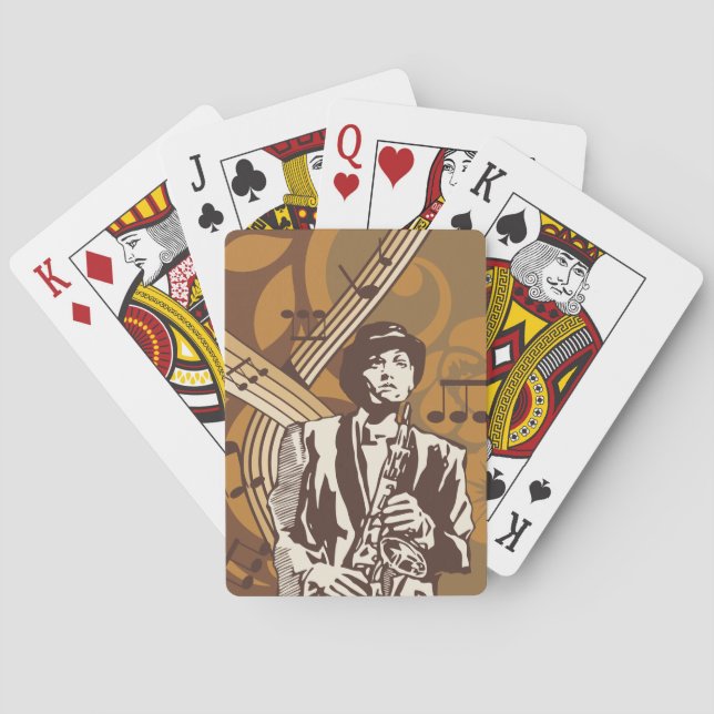 Jazzmusiker med saxofon casinokort (Baksidan)