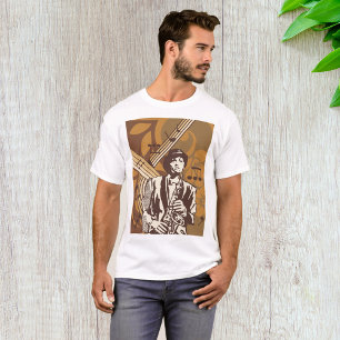 Jazzmusiker med saxofon t shirt