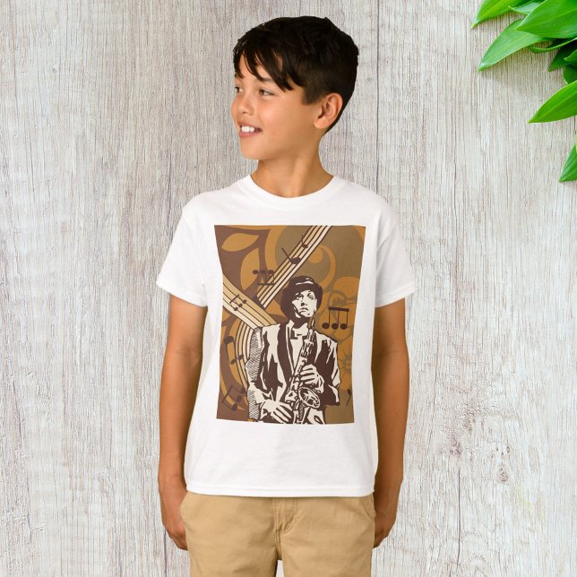 Jazzmusiker med saxofon t shirt (Skapare uppladdad)