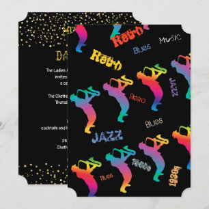 Jazzmusiker Retro musik Bluesfest Elektrisk Inbjudningar