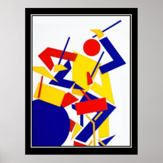 Jazzmusikfestival Art Deco Vintage Affisch