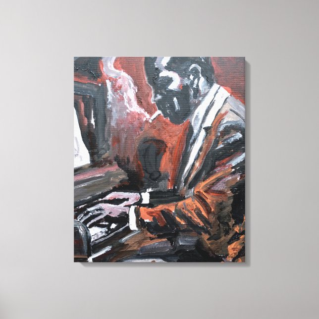 Jazzpianist Neo-Expressionist Canvastryck (Framsida)