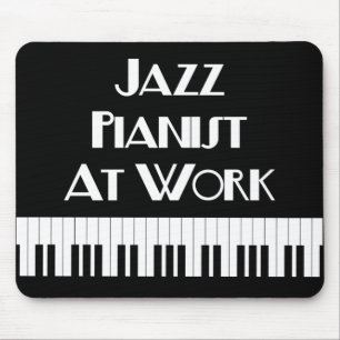 Jazzpianist på arbets- och pianonycklar musmatta