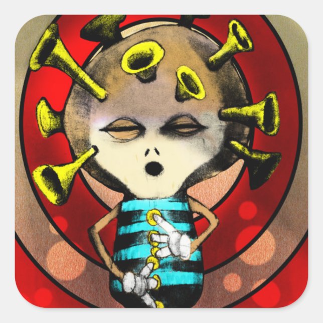 Jazzplayer 2012 fyrkantigt klistermärke (Framsida)