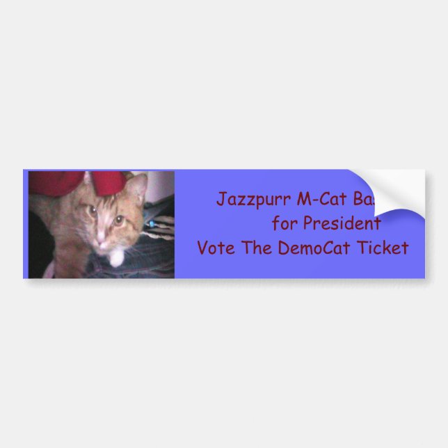 Jazzpurr DemoCat för Pres Bildekal (Framsidan)