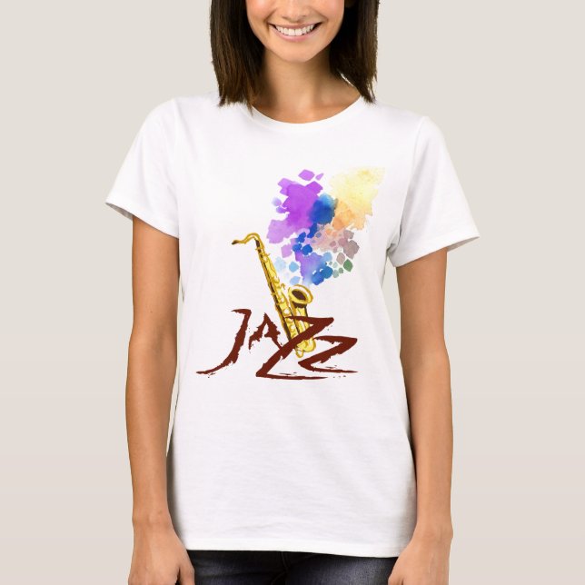 Jazzsaxofon Tee (Framsida)