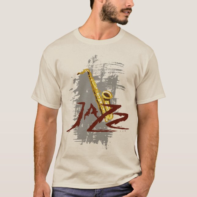 Jazzsaxofon Tee Shirt (Framsida)