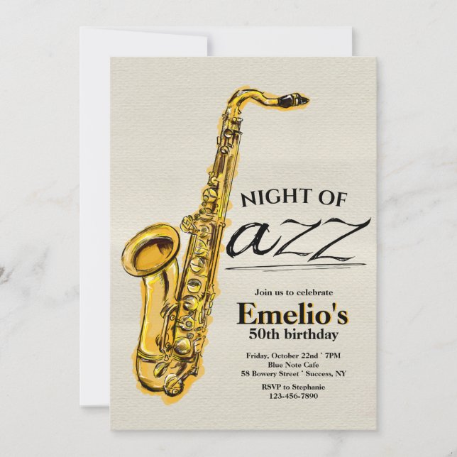 Jazzsaxofoninbjudan Inbjudningar (Framsida)