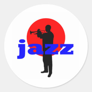Jazzspelare Runt Klistermärke