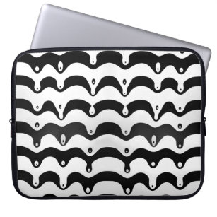 Jazzy Black and White Smälter Zebra ränder Laptop Fodral