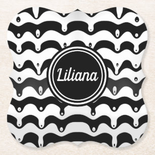 Jazzy Black and White Smälter Zebra ränder Underlägg Papper