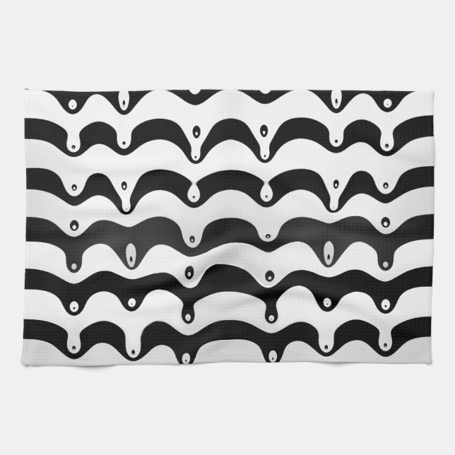Jazzy Black & White Smälter Zebra ränder Kitchen Kökshandduk (Horisontell)