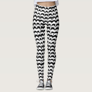 Jazzy Black & White Smälter Zebra ränder Leggings