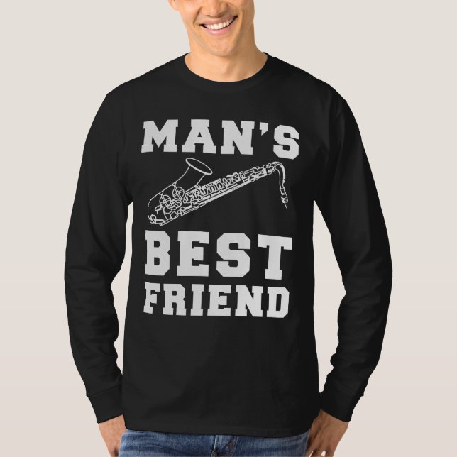 Jazzy Chuckles: Saxophone - Mans Best Friend Tee f (Framsida)