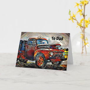 Jazzy Classic Funky Lastbil Fars dag Card Kort