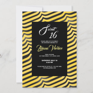 Jazzy Cute Black & Gult Stripe Bumblebee Inbjudningar