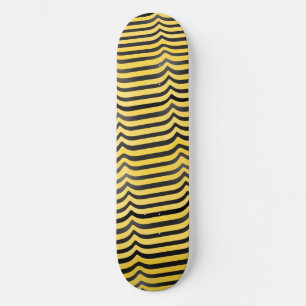 Jazzy Cute Black & Gult Stripe Bumblebee Mini Skateboard Bräda 18,5 Cm
