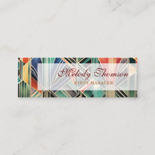 Jazzy Geometric Elegant Classic Boho Geometrical Mini Visitkort