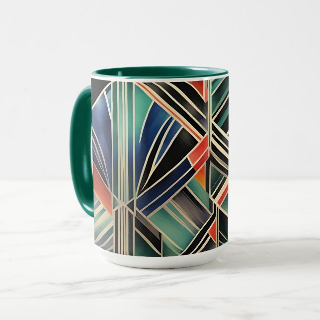 Jazzy Geometric Elegant Classic Boho Geometrical Mugg (Framsida vänster)