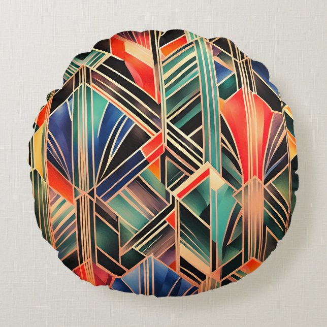 Jazzy Geometrisk  Elegant Klassisk Boho Geometrisk Rund Kudde (Framsidan)