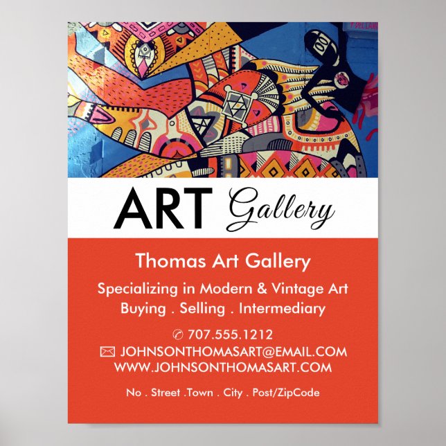 Jazzy Graffiti Art, Art Dealer, Gallery Advert Poster (Framsidan)