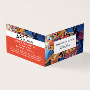 Jazzy Graffiti Art, Art Supplies Store, Detaljerad Visitkort