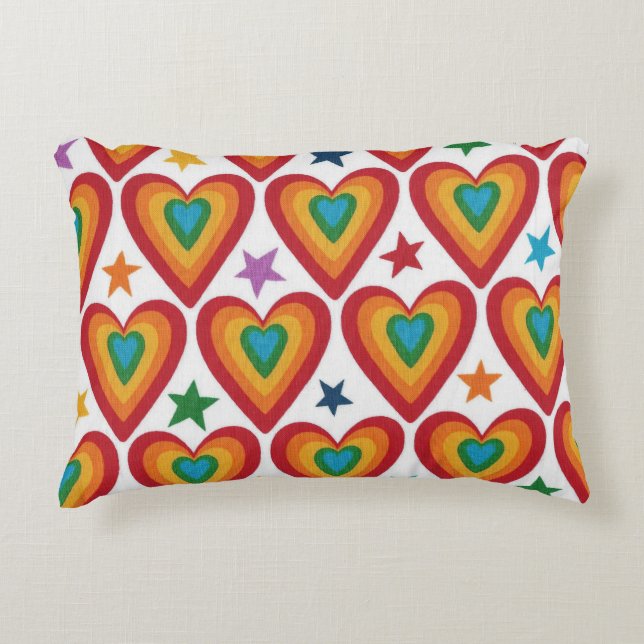 Jazzy Heart Print Pillow Prydnadskudde (Framsidan)