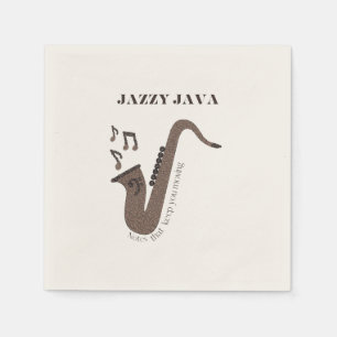 Jazzy Java-Coffee Beans-Saxophone- Pappersservett